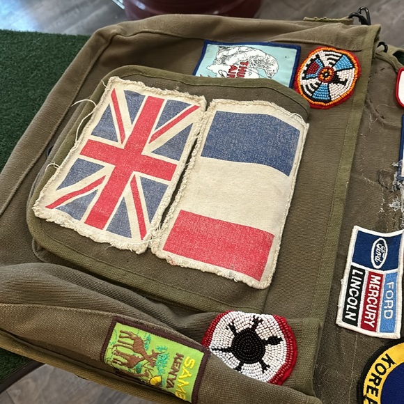 Amazing patchwork military style laptop bag covered in patches colorful unisex - Picture 4 of 7